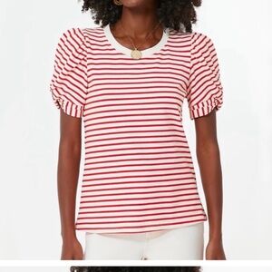 NWT.   Tuckernuck Transition Fall shirt, size large red and cream color shirt.